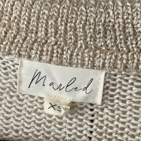 Marled - Open Collar Tan Sweater Size XS - Picture 4 of 15
